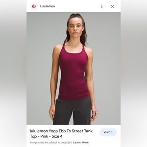 Lululemon Ebb to Street tank top. Size 6.